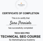 Sara Perniola certificato di SEO tecnica